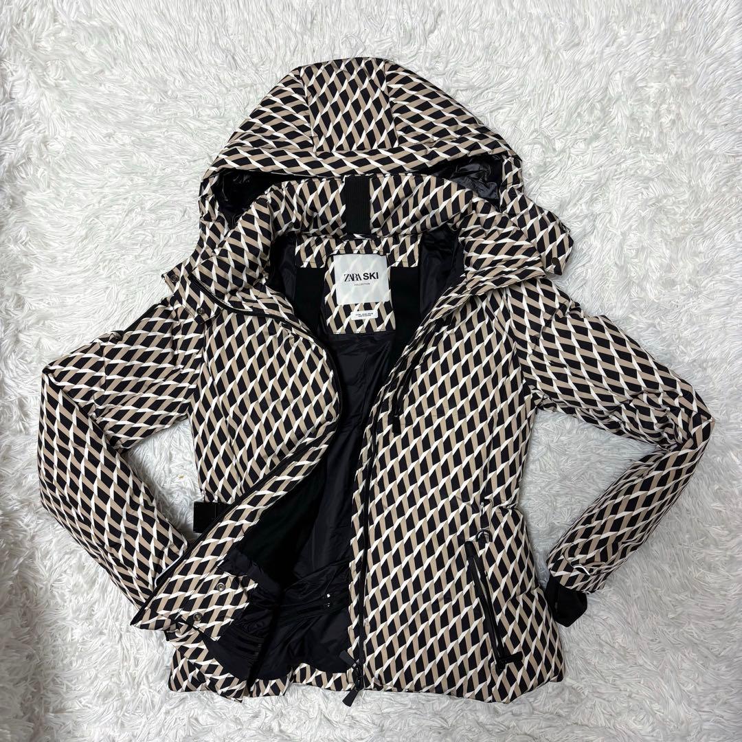 最新作 ZARA ski ザラスキー ジャケット 総柄 ベルト ダウン reco