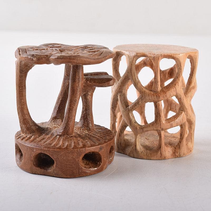 知似久仏手柑彫　香枕　木彫　蓋置　共箱　三点まとめて　V　R8625