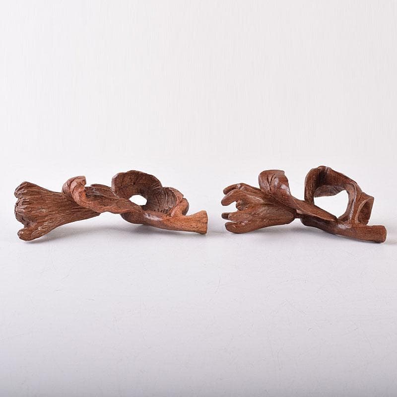 知似久仏手柑彫　香枕　木彫　蓋置　共箱　三点まとめて　V　R8625