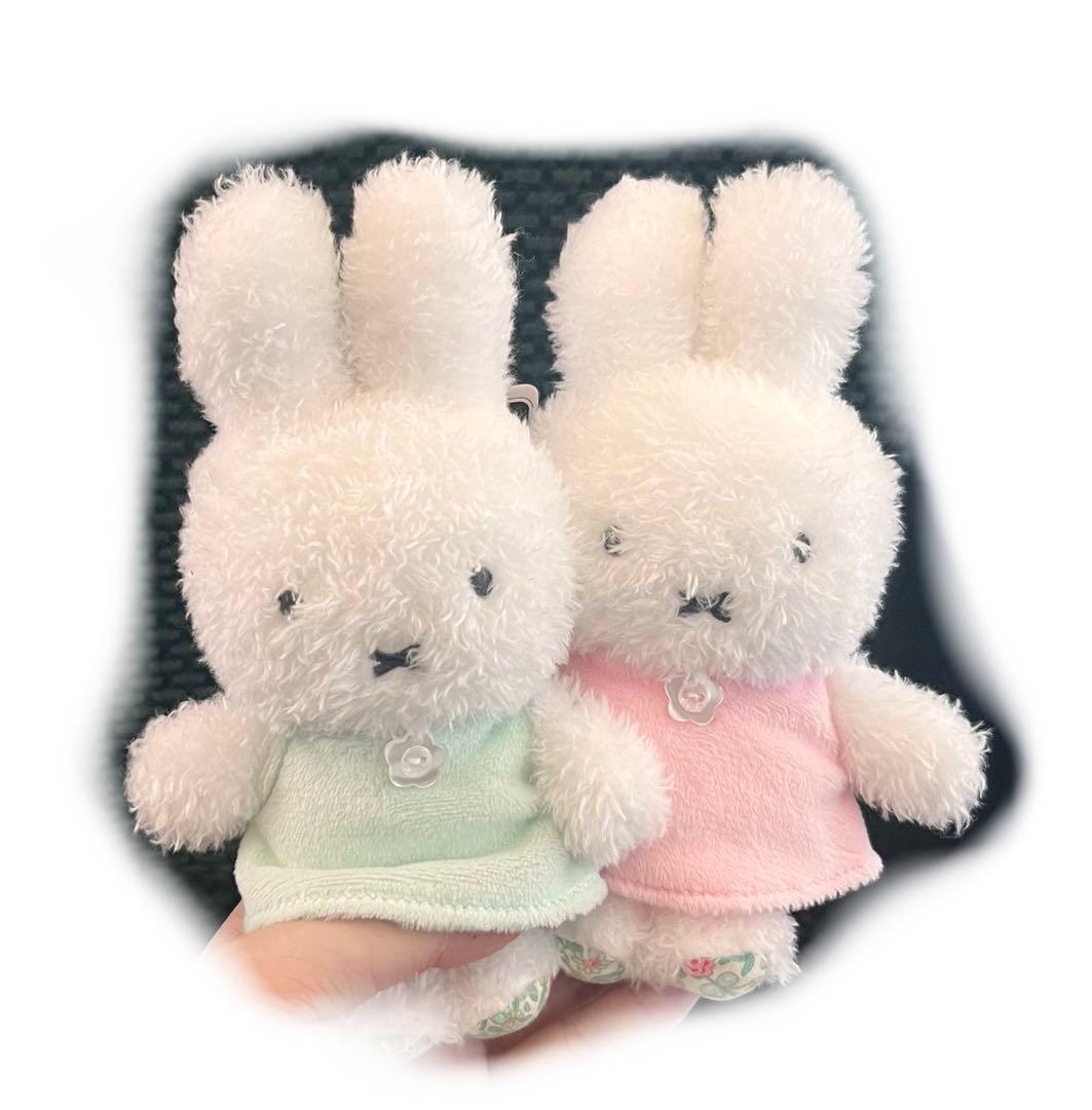 フラワーミッフィー　ほわほわマスコット　ピンク　グリーン　花柄　ぬいぐるみ