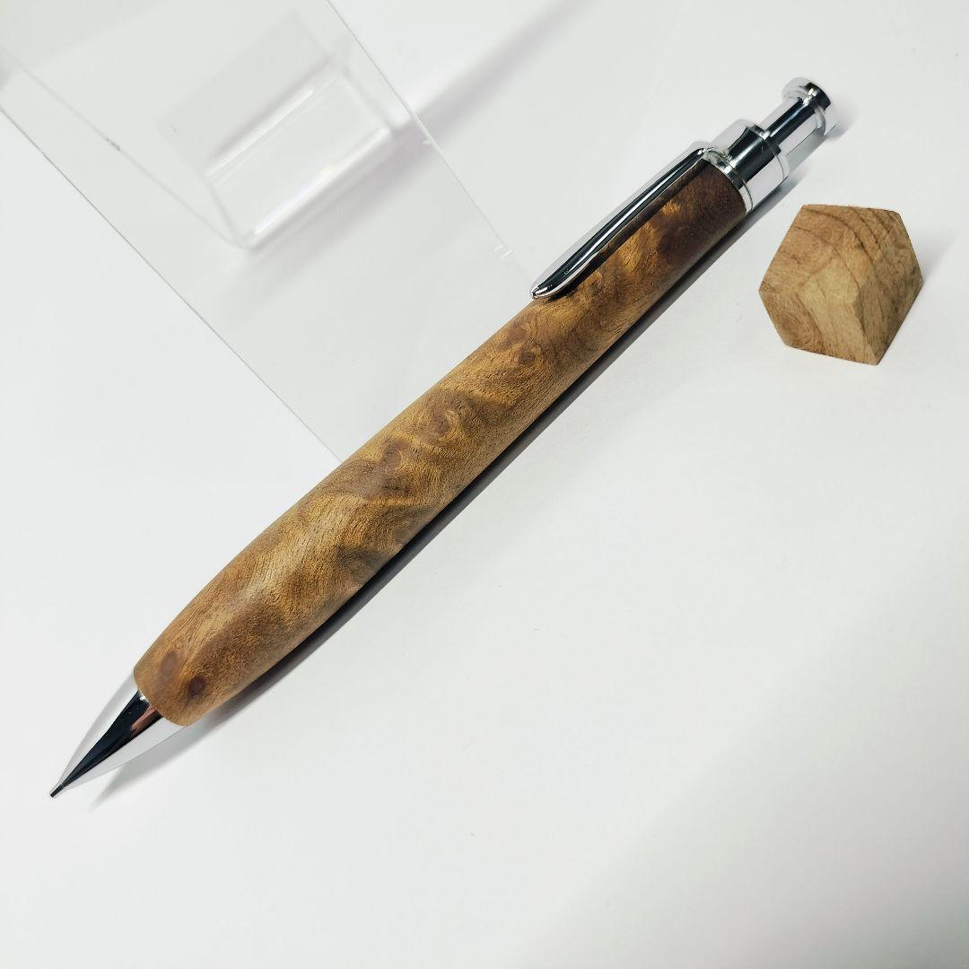 【極上杢】こぶた工房 マーブルウッド シャープペンシル クリップ傷なし