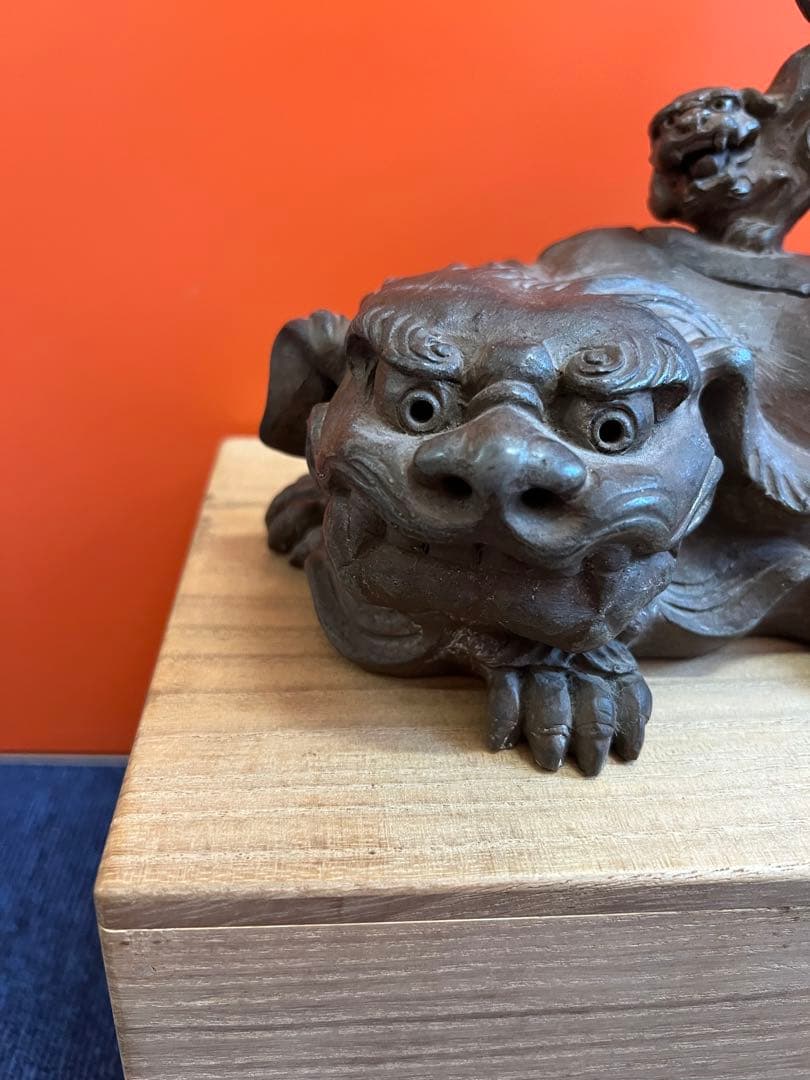 1346  古備前焼　獅子　置物　古美術品　時代物