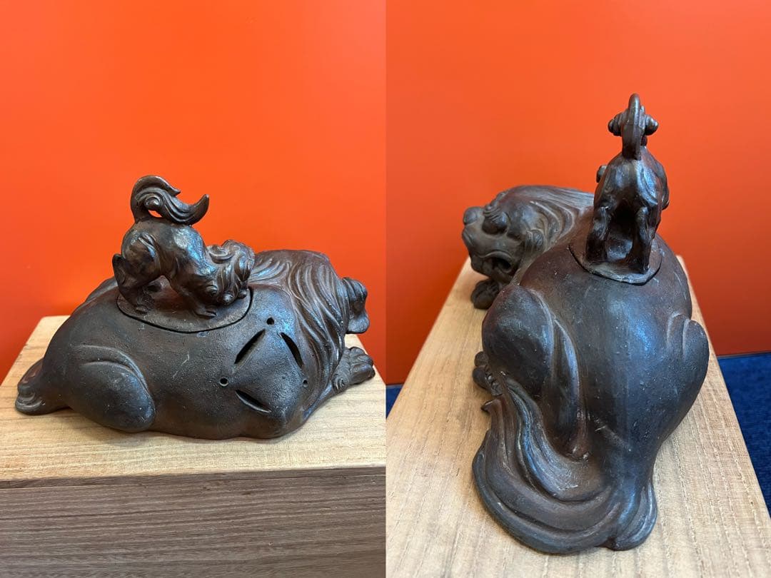 1346  古備前焼　獅子　置物　古美術品　時代物