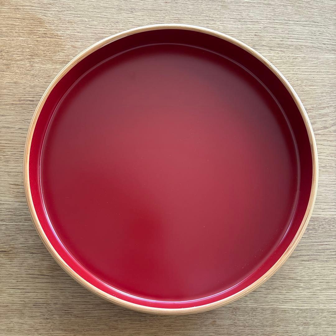 柴田慶信商店　漆　曲げわっぱ　秋田杉　盆　慶信作 1尺