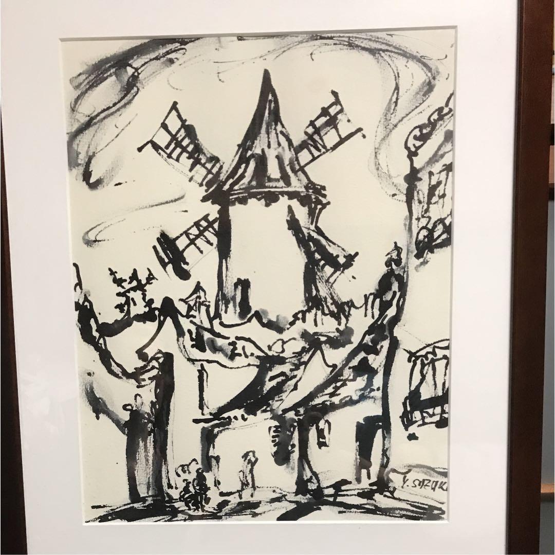 ペン画   鈴木 康雄 画伯作品  4号　値下げ