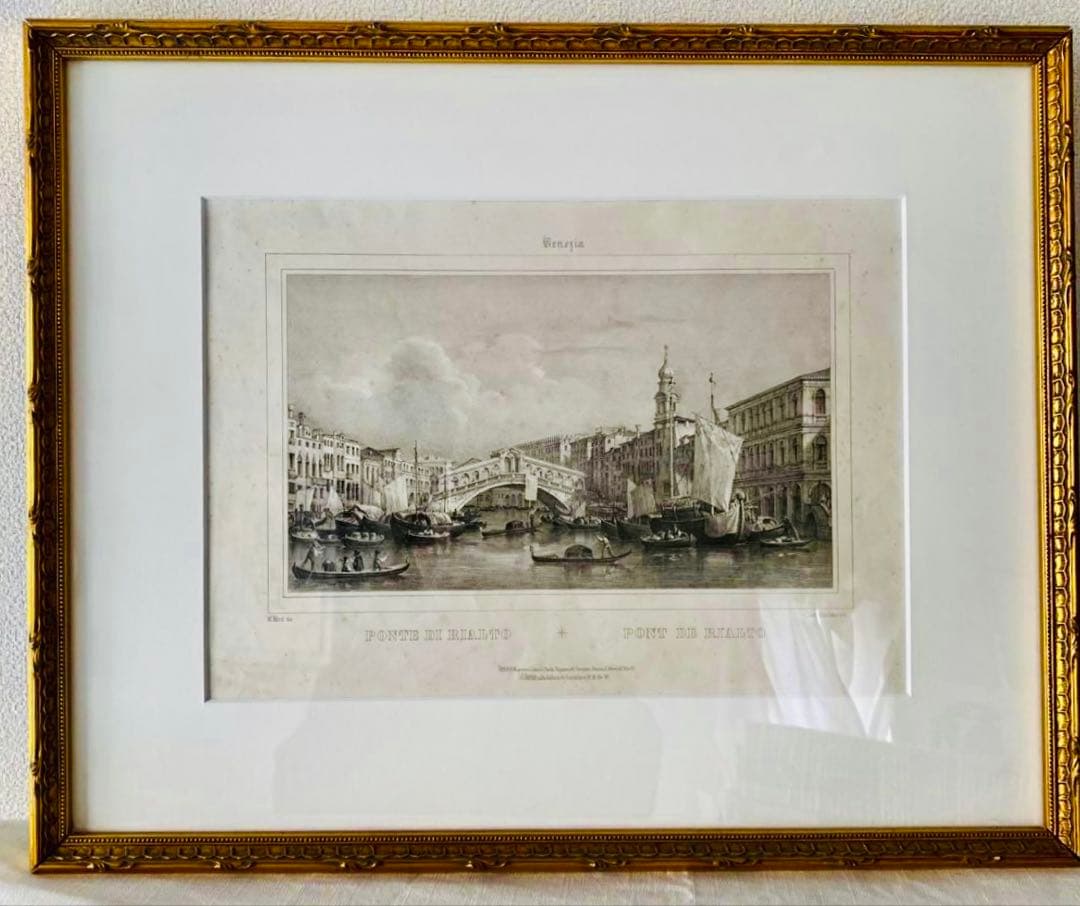 期間限定価格❗️1800年後半　銅版　ベネチア　パリの高級アンティーク画廊で購入