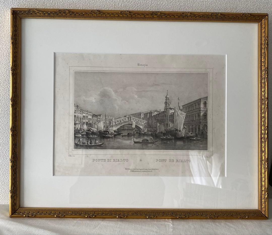 期間限定価格❗️1800年後半　銅版　ベネチア　パリの高級アンティーク画廊で購入