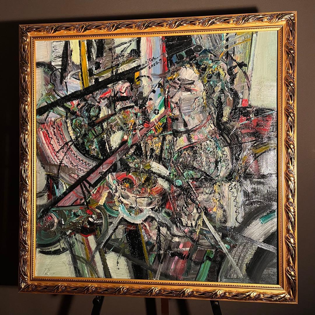 ★真作★ 旭日嘎(シゴラカ) 無題 油絵 貴重作品