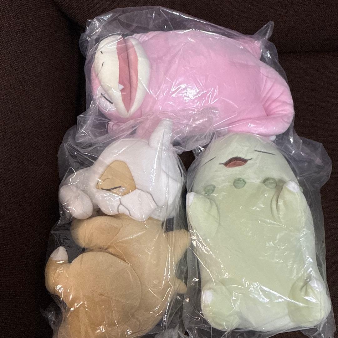 もっちりぬいぐるみPokémonSleep おやすみカラカラ ヤドン　チコリータ