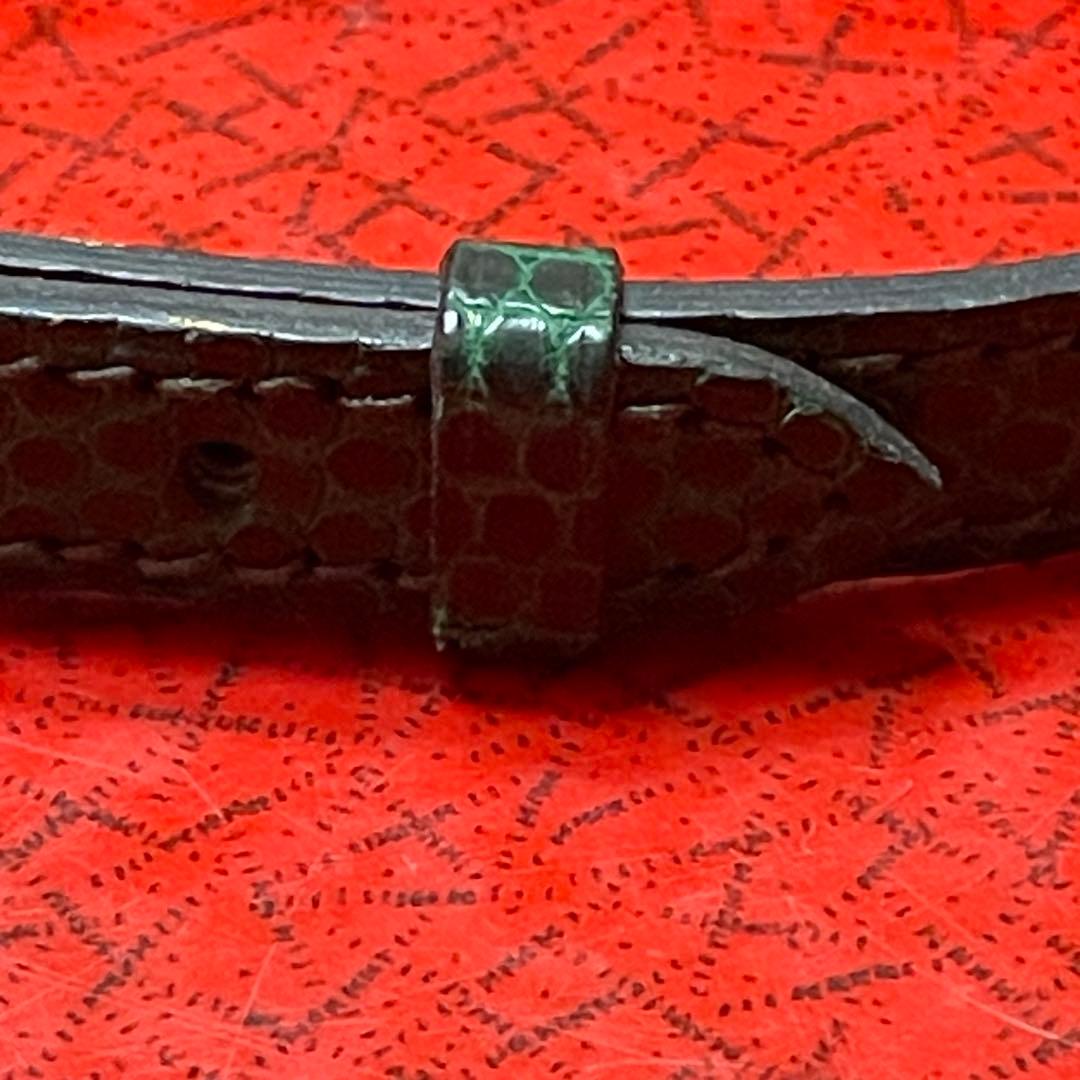 美品 エルメス 首輪 カラー 猫 ネコリザード レザー グリーン 鈴 ペット