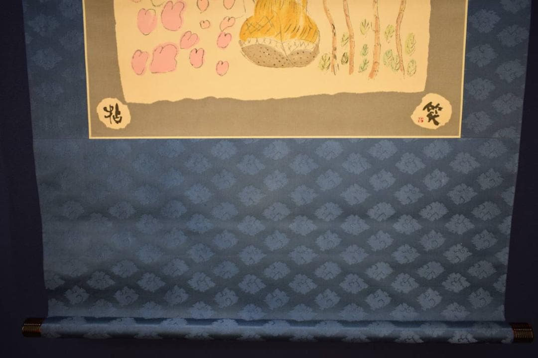 複製/作者不詳/お地蔵様/つくし/工芸/布袋屋掛軸HJ-984