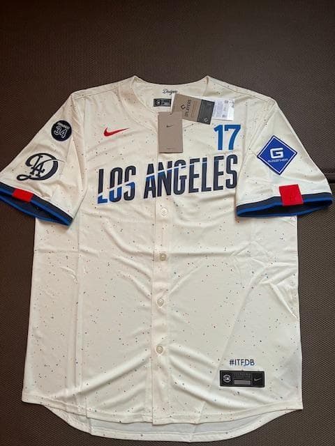 大谷翔平2025CITYコネクトNIKELIMITEDジャージ♯34パッチ付　L