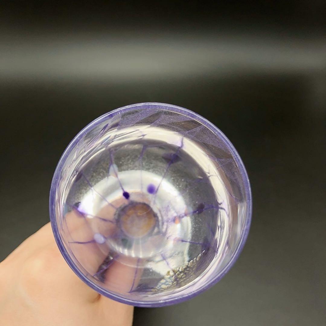 銀製台付 葡萄の彫刻 ワイングラス 金彩 紫 パープル 現代工芸