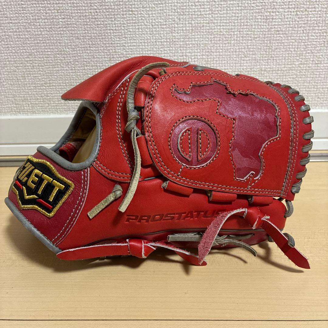 ZETT PROSTATUS 軟式グローブ レッド　投手用