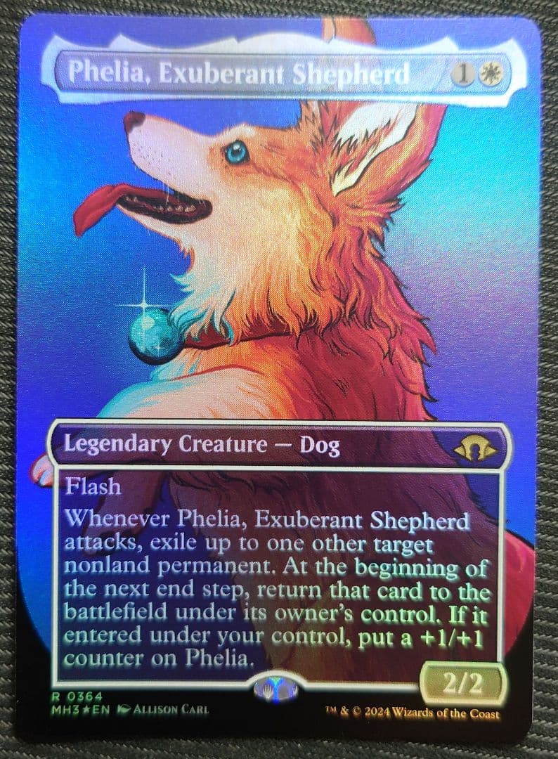 mtg 国産プレブ産 溌剌の牧羊犬、フィリア ボーダーレス FOIL 英語版