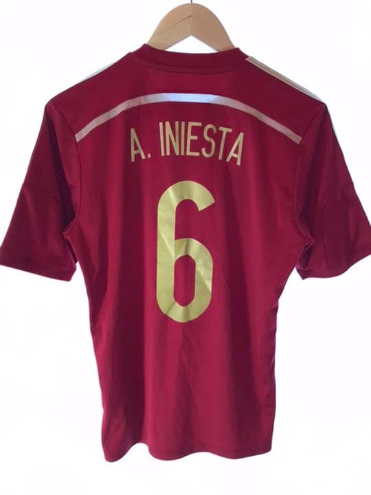 正規品adidas スペイン代表「6」アンドレス・イニエスタ 半袖Mユニフォーム