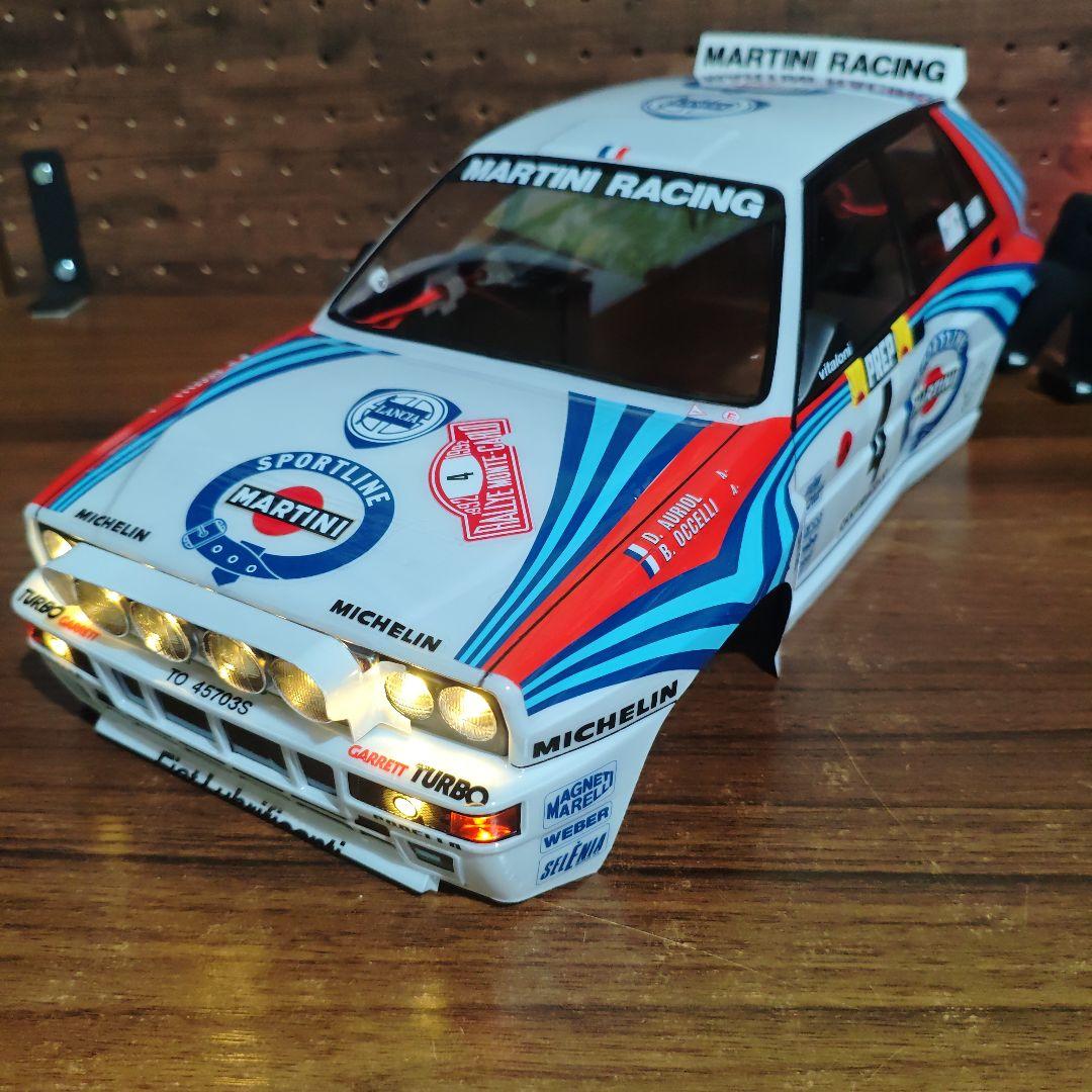 タミヤ　ランチアデルタ　ラリー　ボディ　電飾施工済