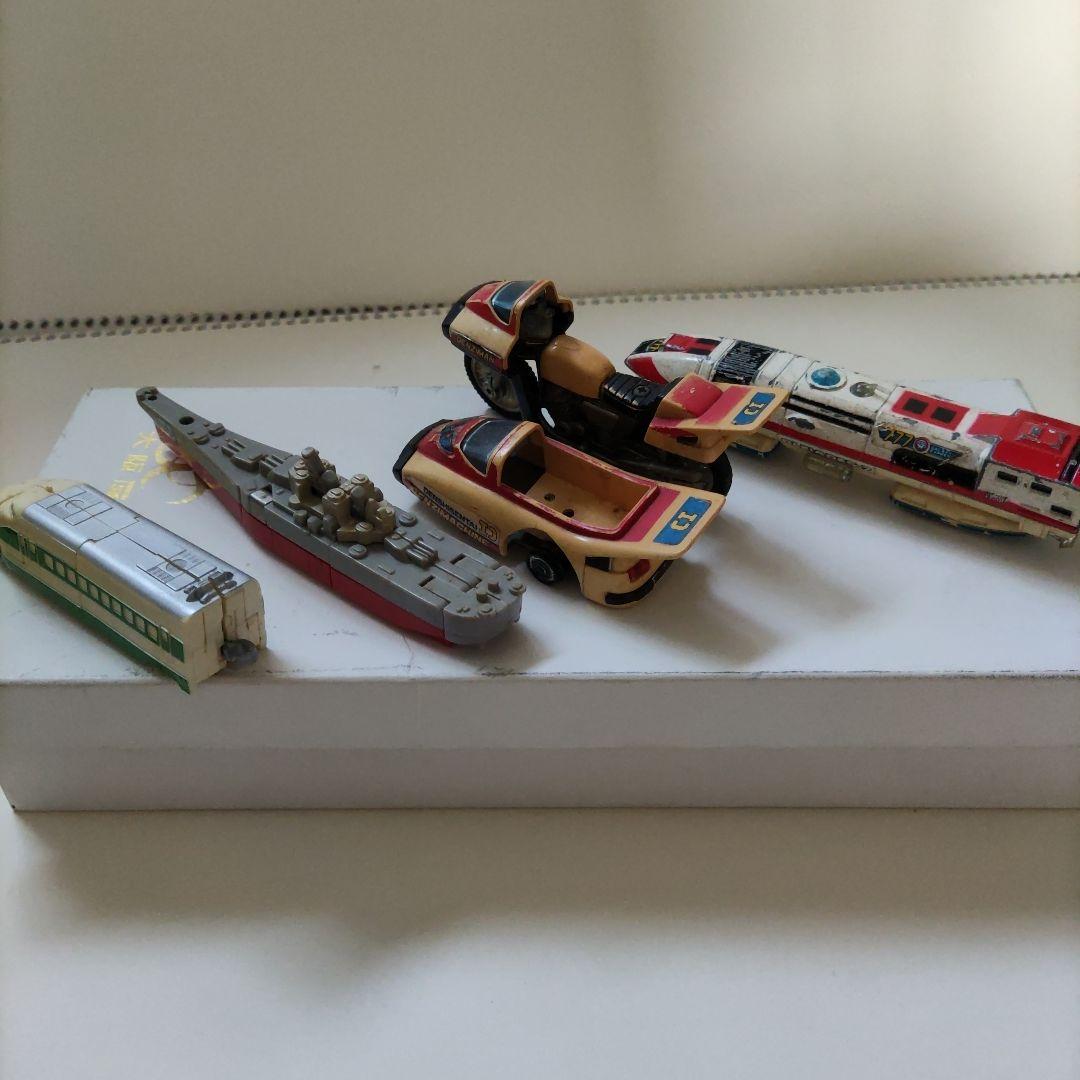 マシンロボ、ポピーミニカーセット 4点 車両 船 バイク