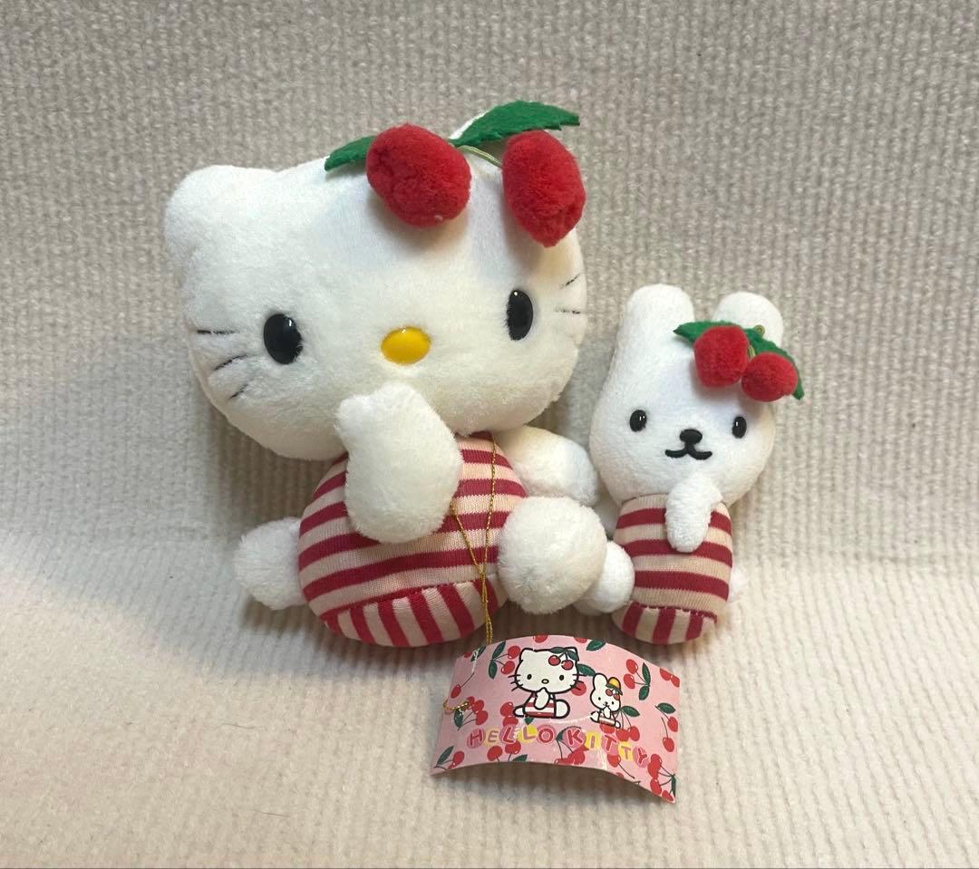 レア•タグ付き☆ハローキティ ウサギ さくらんぼ ドール ぬいぐるみ