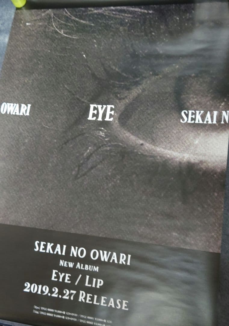【非売品・激レア】SEKAI NO OWARI「Eye / Lip」告知ポスター
