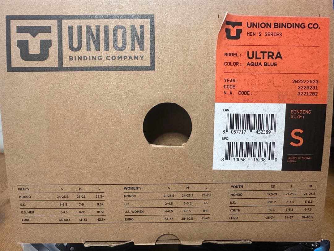 UNION ULTRA AQUA BLUE ビンディング Sサイズ