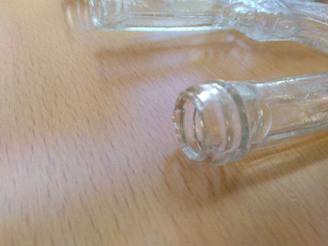 ル*カ様 レトロ瓶☆ピストル型金平糖瓶大小3個セット・昭和レトロ・菓子玩具瓶・コ