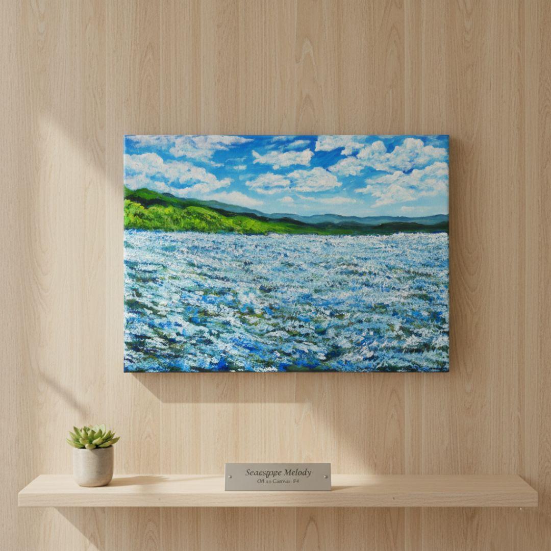 油絵 油彩 油彩画 絵 絵画【青の大地】