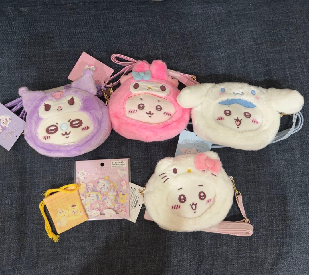 ちいかわ サンリオ マスコット ポシェット バッグ ステッカー セット