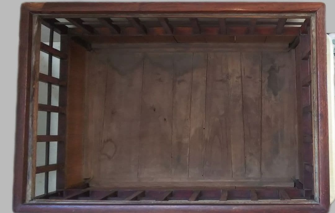 【匿名配送＆送料込】木製　箱火鉢 アンティーク 古道具　手あぶり