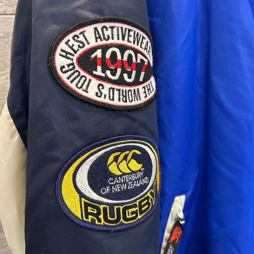 超美✨激レア✨カンタベリー Mラガージャケット　ブルー　ワッペン　刺繍