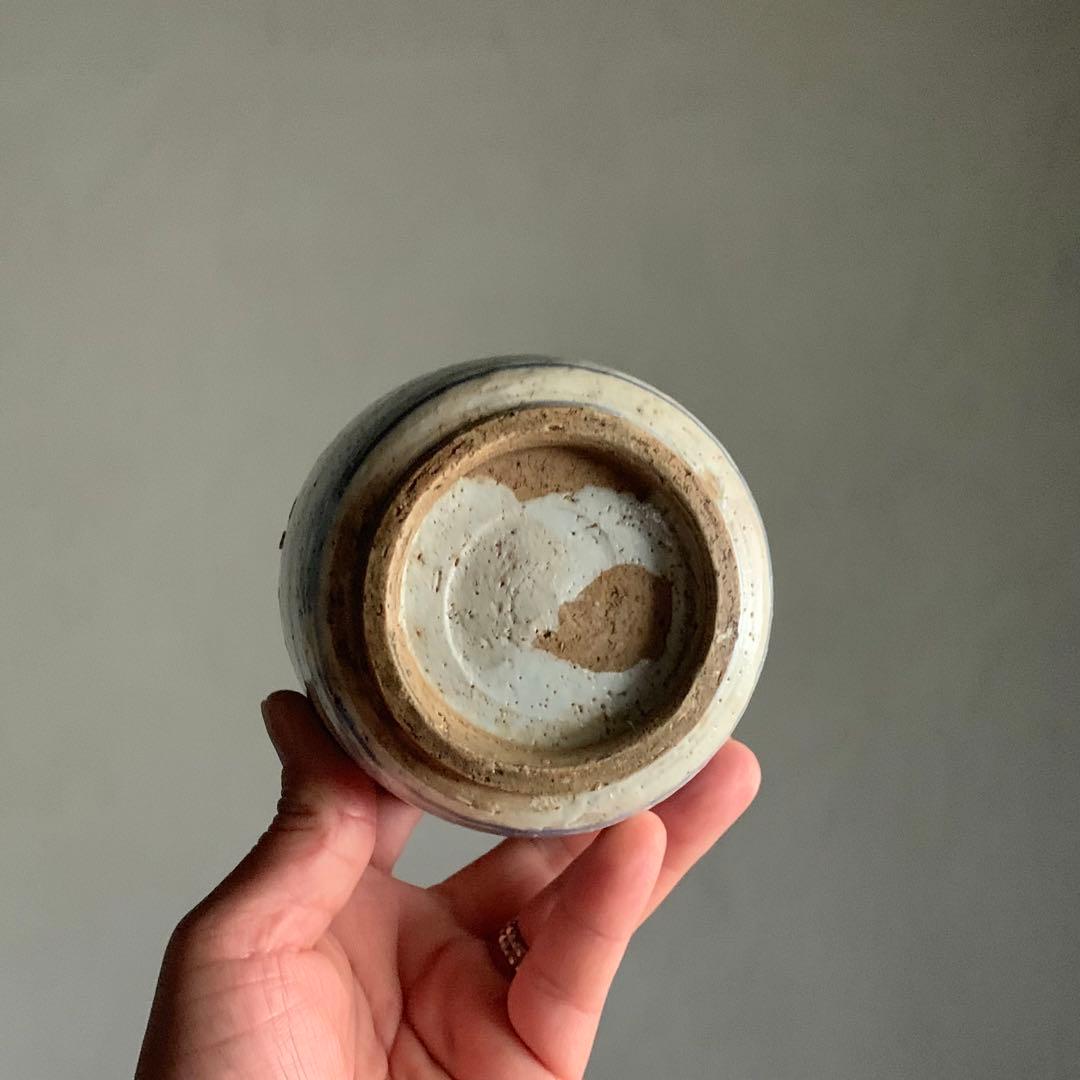 呉須染付 筒茶碗 火入れ 茶道具 古美術 古道具 アンティーク