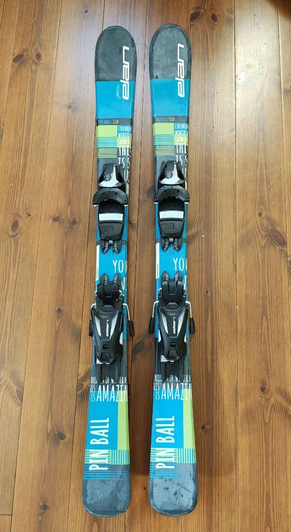 【110cm】Elan 子供用スキー&ストックセット（バインディング付き）