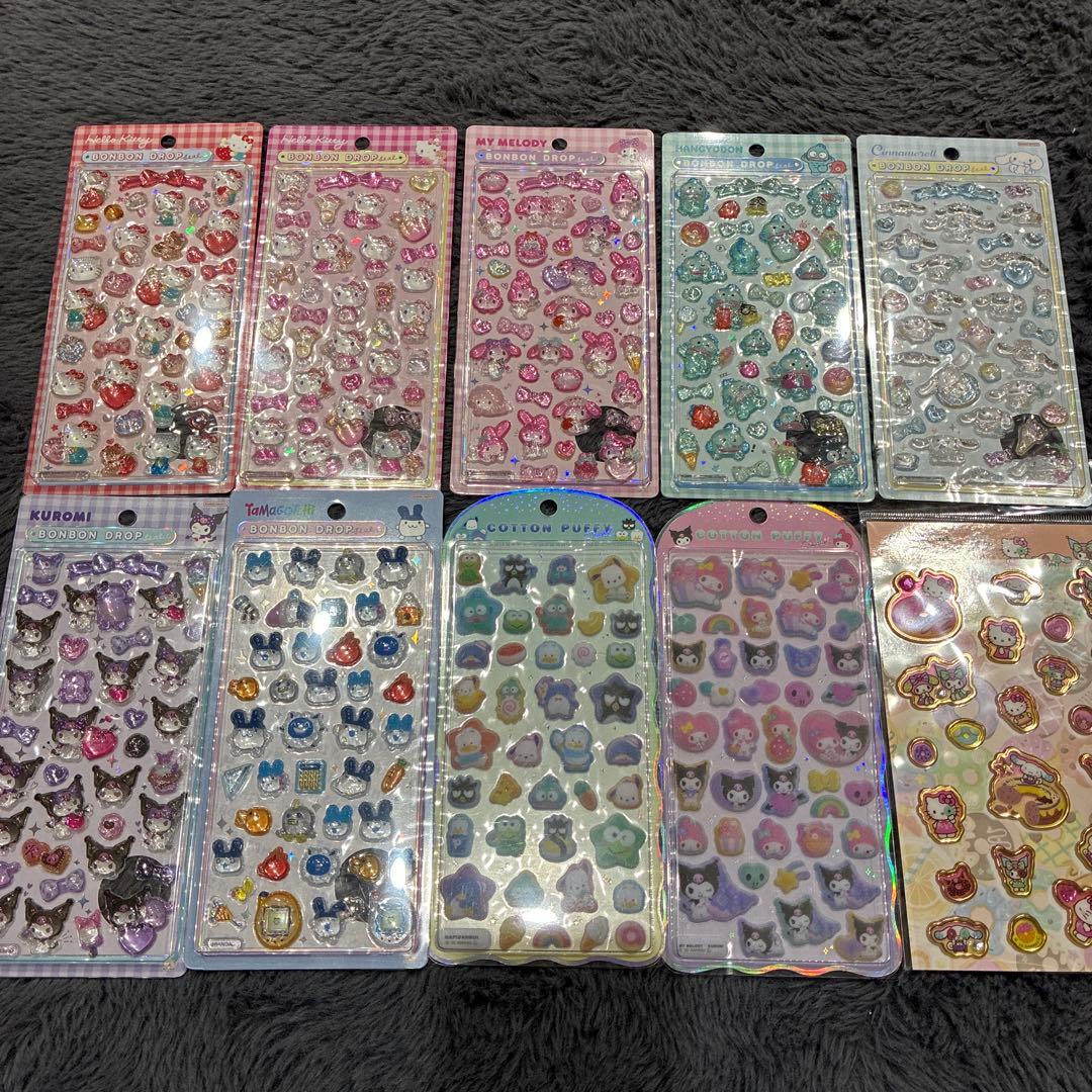 正規品　ボンボンドロップ　コットンパフィー　他　　　キャンディシール　9枚セット