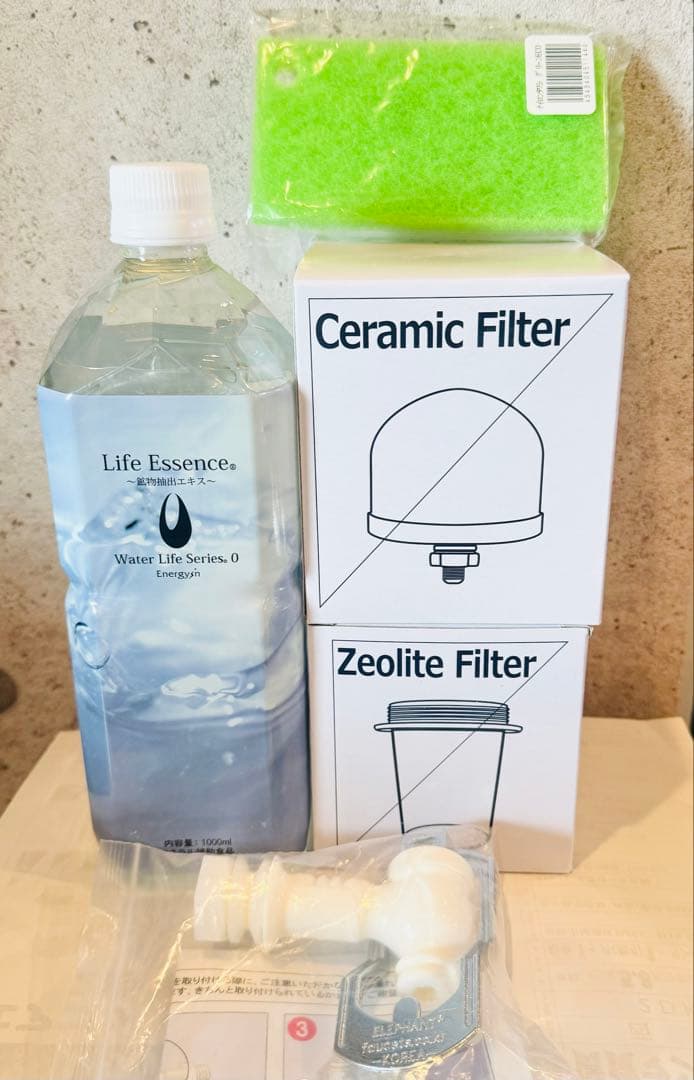 【計５点】1000mlライフエッセンス＆セラミック、ゼオライトフィルター、蛇口