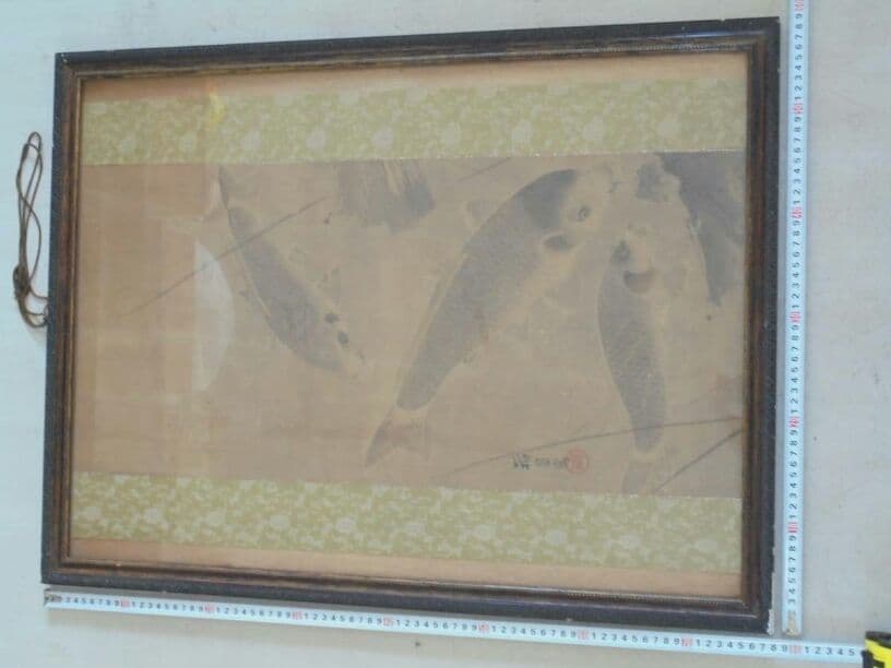 AKａ3299　黒田稲皐　肉筆　掛軸　縦額鳥取県額サイズ約78cm×約59cm