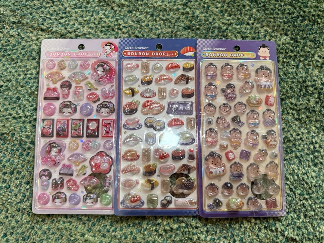 和柄ボンボン　和柄ぼんぼん　ボンボンドロップシール