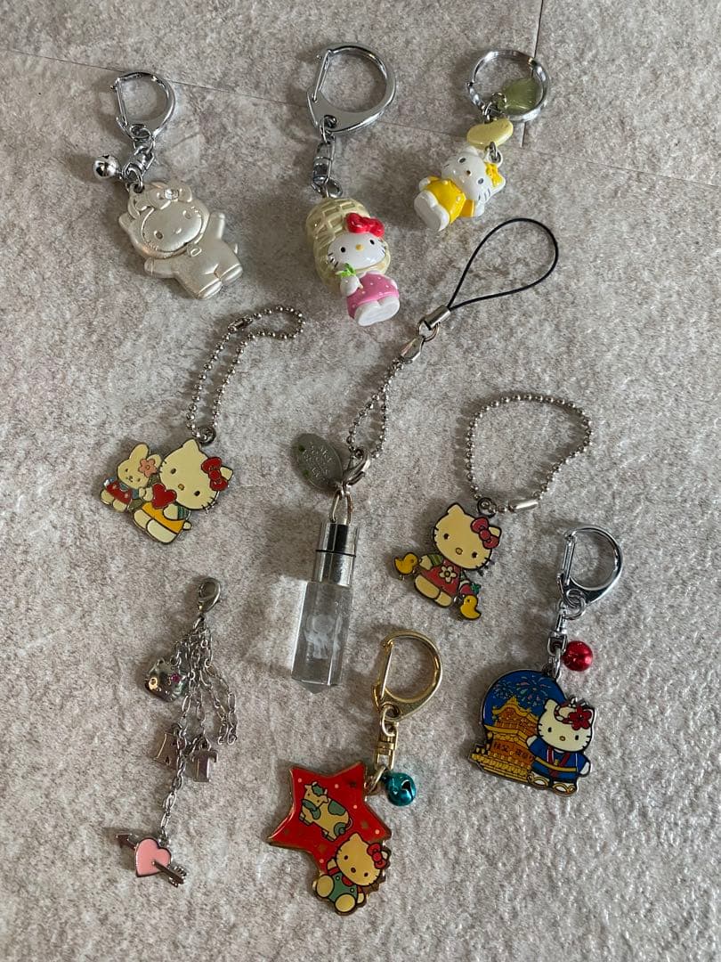 90年代物！ハローキティストラップ 9個セット