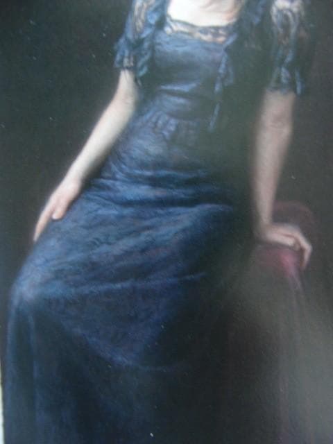 福井 欧夏 【上弦の月】 希少画集画、状態良好、新品高級額装付