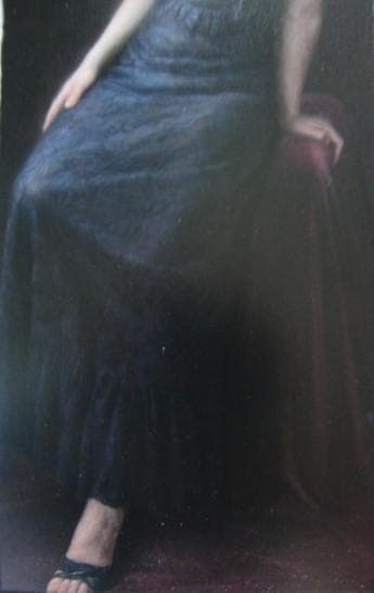 福井 欧夏 【上弦の月】 希少画集画、状態良好、新品高級額装付