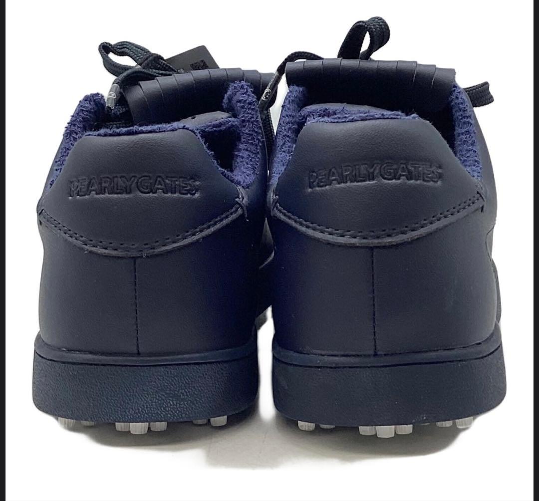 【新品】パーリーゲイツ キルトタンローカット 23.5 紺 ゴルフシューズ