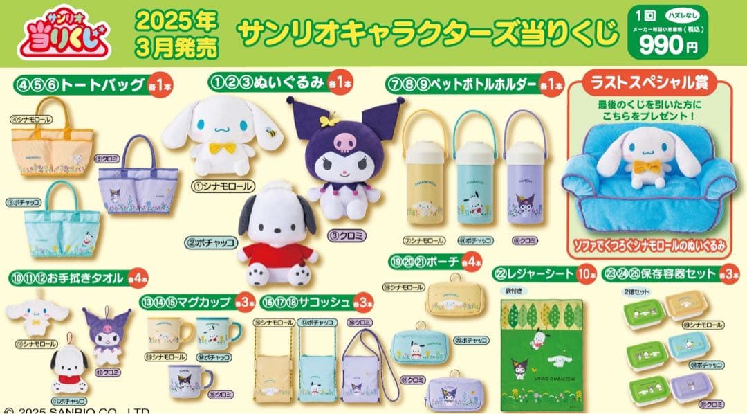 サンリオキャラクターズ当たりくじ 1ロット