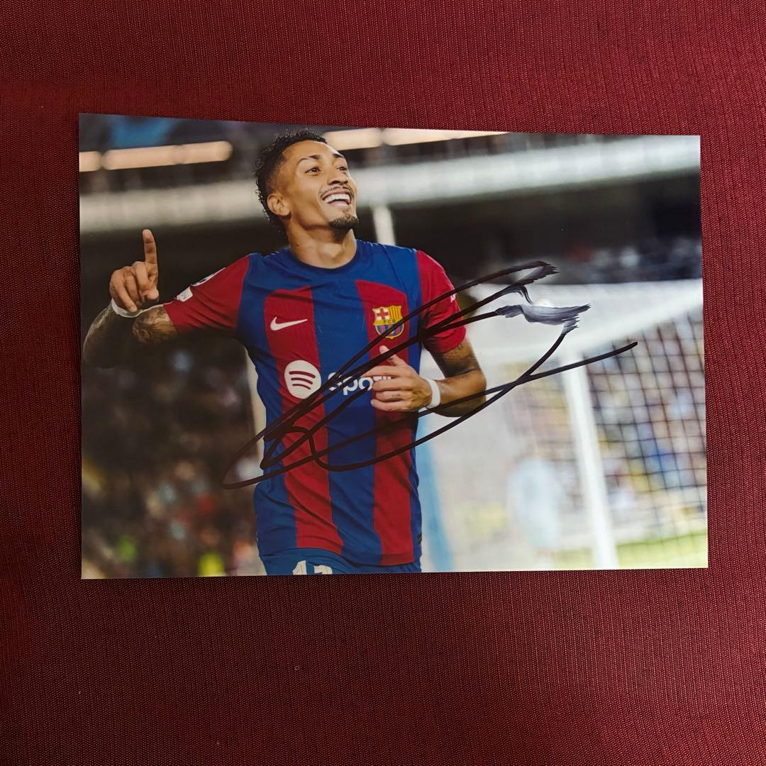 FCバルセロナ ハフィーニャ　直筆サイン入り写真 2L版 ラフィーニャ　ヤマル