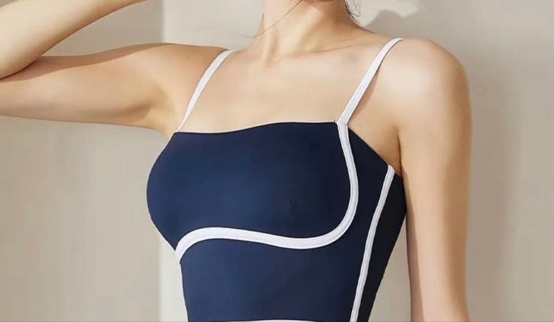 未使用　キャミソール&ハイウエストストライプフレアレギンスセット　M