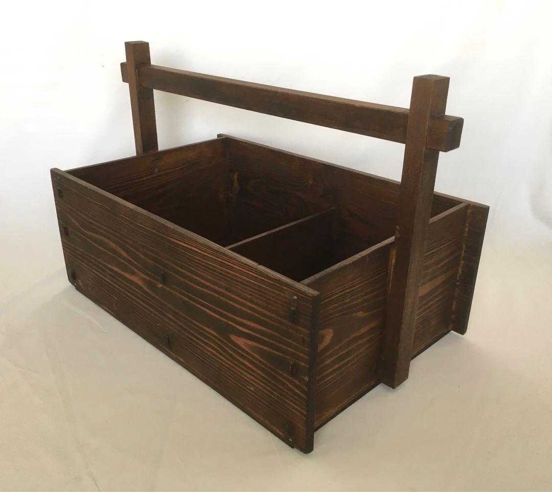 木製 手提げ 道具入れ 昭和レトロ