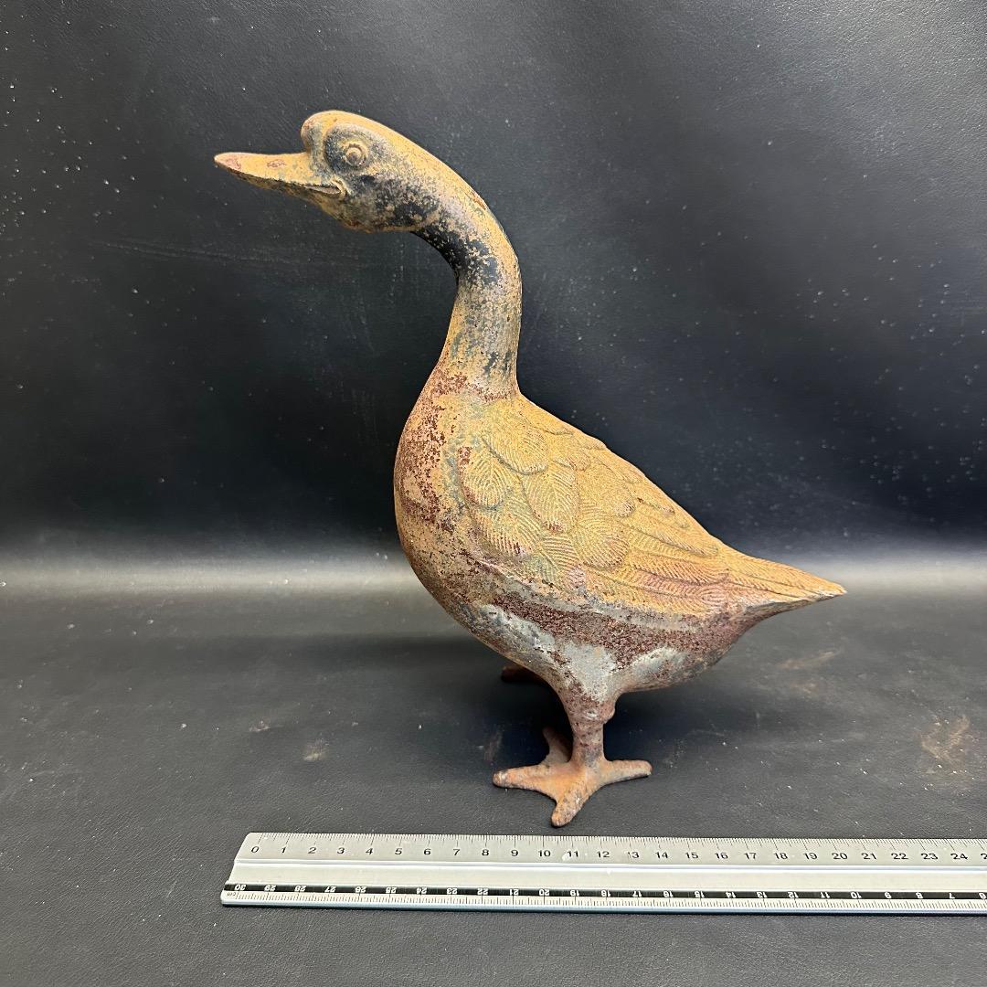 ♡※前Db1006 ヴィンテージ アイアンアヒル 置物 装飾品 2点セット