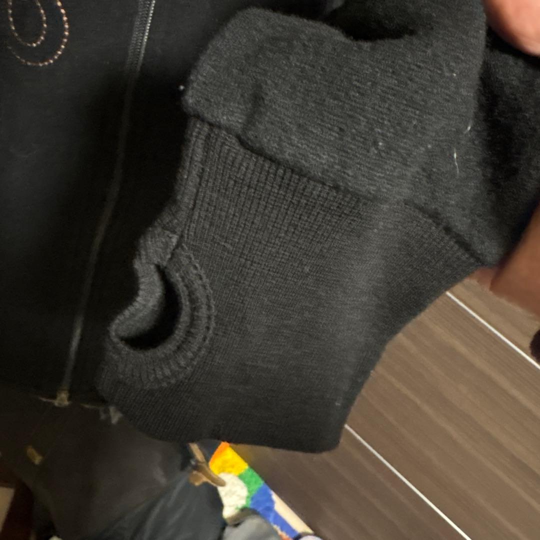 K’SMU ダブルジップアップニット　黒