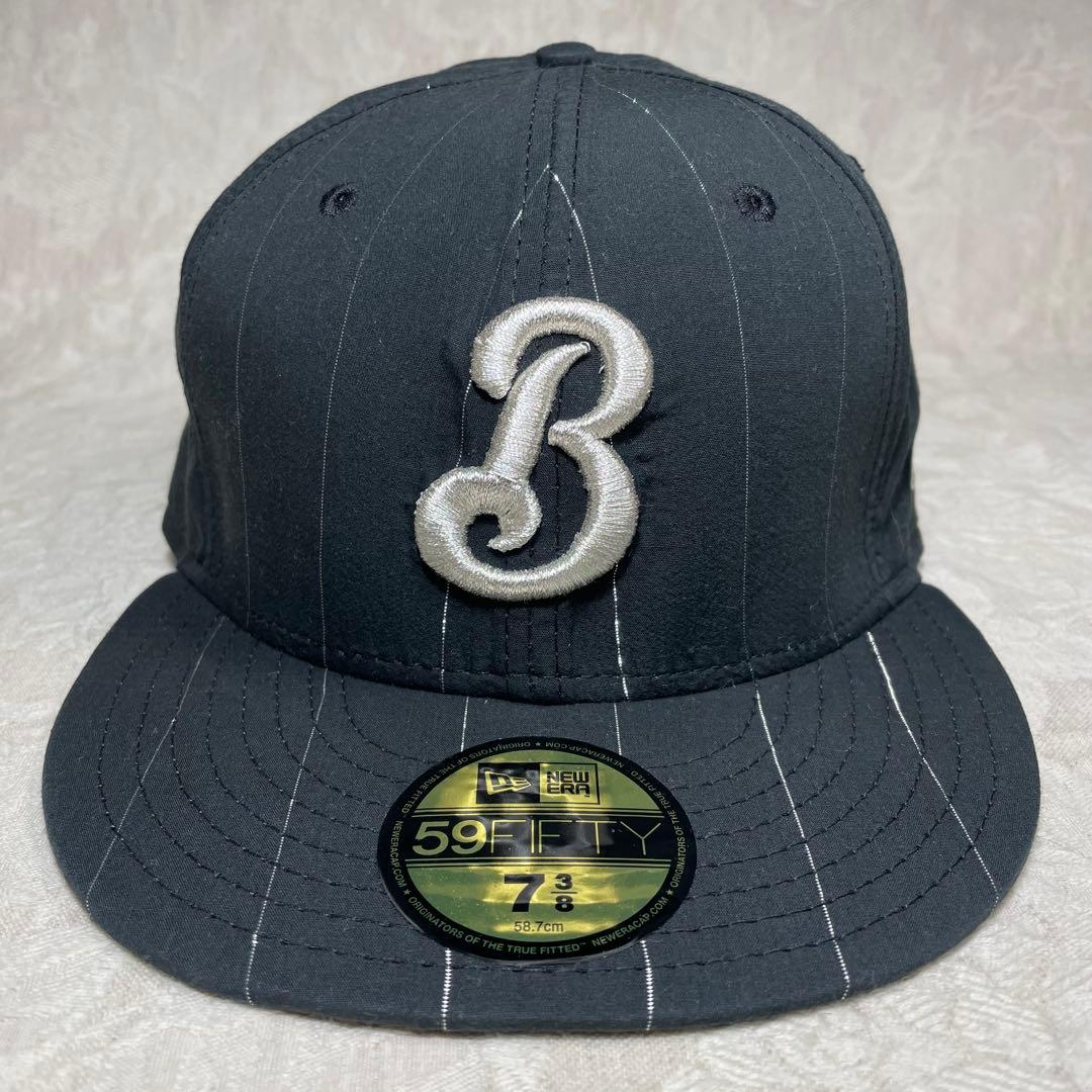 未使用！横浜ベイスターズ NEW ERA キャップ 旧ロゴ β ベータ 黒 銀縞