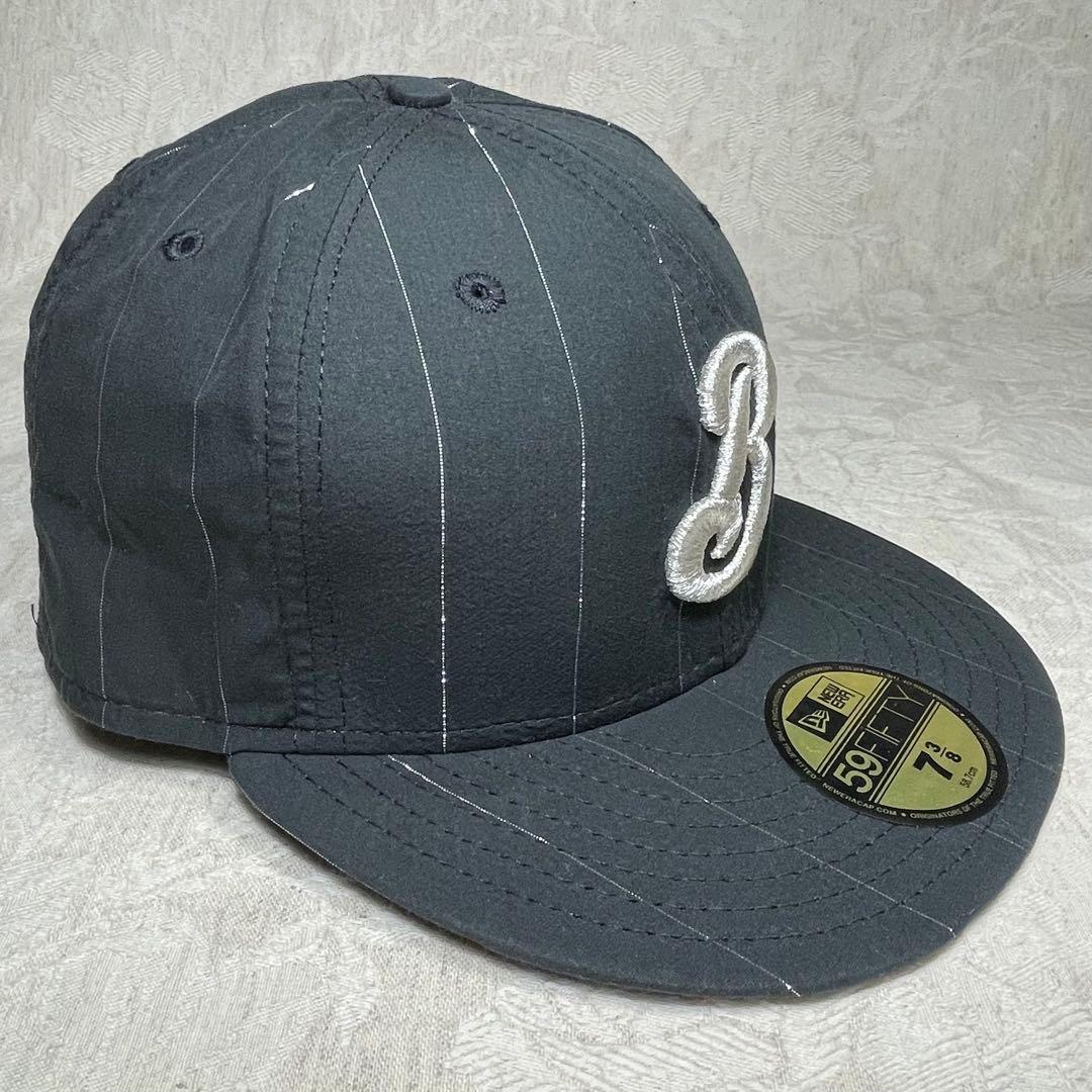 未使用！横浜ベイスターズ NEW ERA キャップ 旧ロゴ β ベータ 黒 銀縞