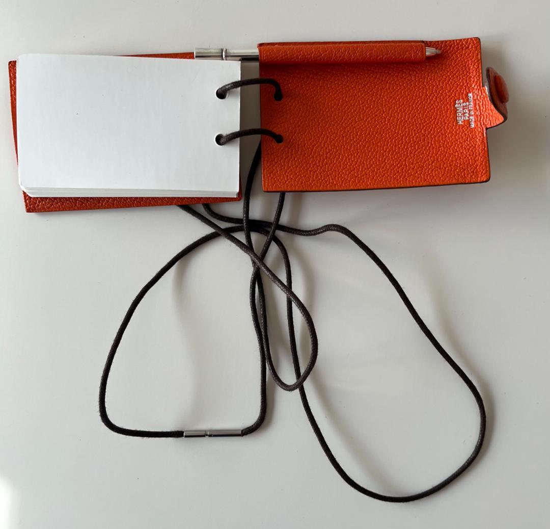 ＨＥＲＭＥＳ　エルメス　メモ帳　ネックストラップ付き　シャーペン付き　刻印あり