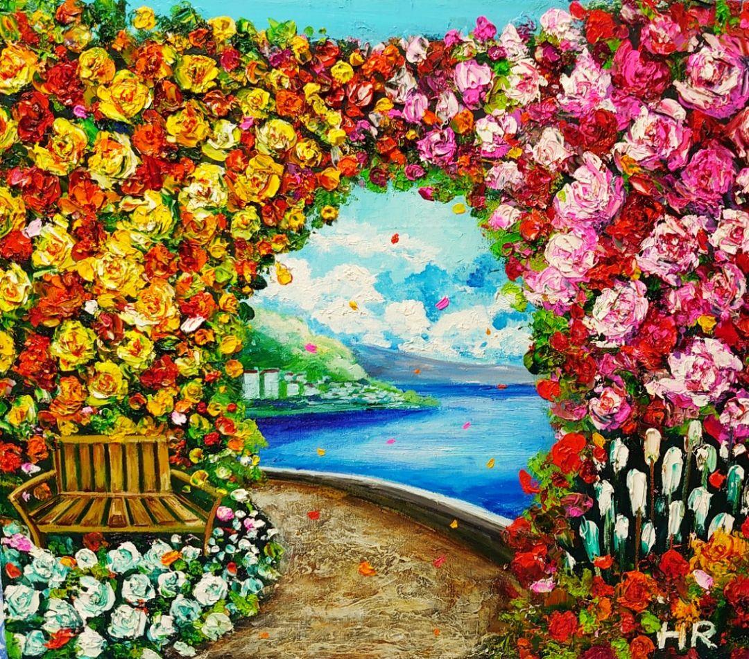 油絵 絵画【花のガーデニング】